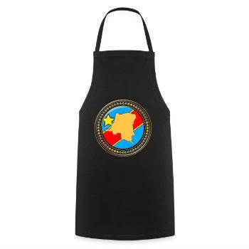Kongo - Congo Flagge Landkarte - Kochschürze - Schwarz - Vorne - AI Model Male 185 dark (185cm)