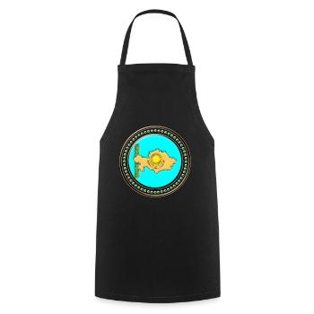 Kazakhstan flag map - Cooking Apron - black - Front - AI Model Male 185 dark (185cm)