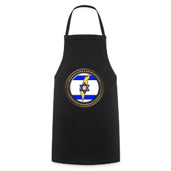 Carte du drapeau d'Israël - Tablier de cuisine - noir - Devant - AI Model Male 185 dark (185cm)