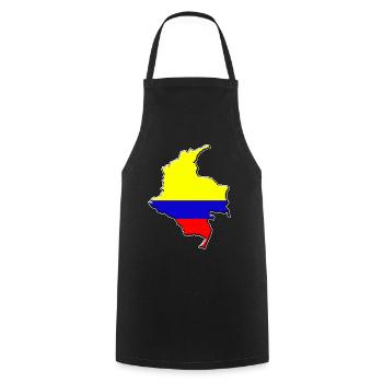 Colombia flag map - Cooking Apron - black - Front - AI Model Male 185 dark (185cm)