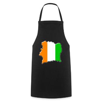 Carte de drapeau de la Côte d'Ivoire - Tablier de cuisine - noir - Devant - AI Model Male 185 dark (185cm)