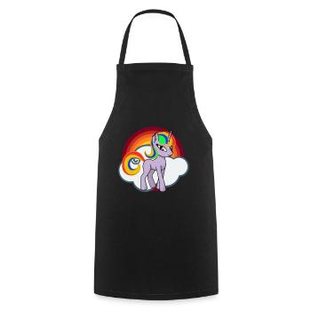 Einhorn - Unicorn - - Kochschürze - Schwarz - Vorne - AI Model Male 185 dark (185cm)