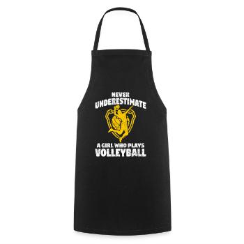 Volleyballerin Volleyball - Kochschürze - Schwarz - Vorne - AI Model Male 185 dark (185cm)