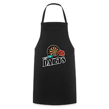 jeu de fléchettes - Tablier de cuisine - noir - Devant - AI Model Male 185 dark (185cm)