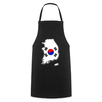 Corée du Sud Carte du drapeau - Tablier de cuisine - noir - Devant - AI Model Male 185 dark (185cm)