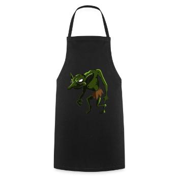 Fieser Kobold, geschenk troll fabelwesen mystisch - Kochschürze - Schwarz - Vorne - AI Model Male 185 dark (185cm)