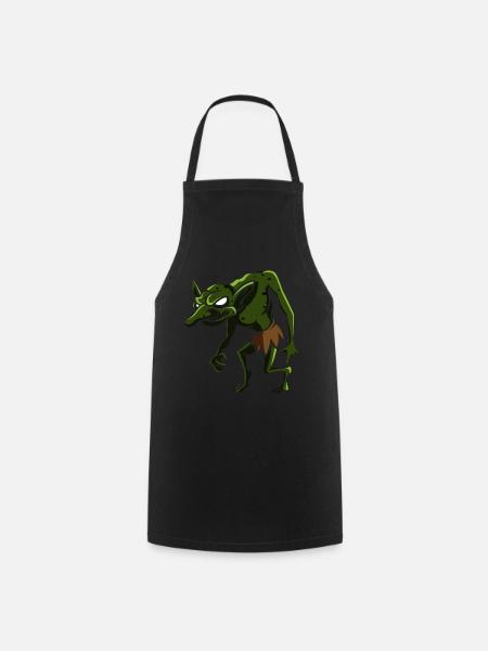 Gobelin méchant, cadeau troll créature mythique mystique - Tablier de cuisine - noir
