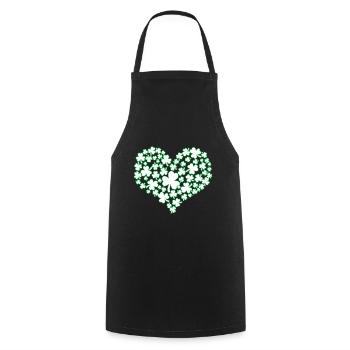 Herz - St Patricks Day - St. Patricks Tag - Kleebl - Kochschürze - Schwarz - Vorne - AI Model Male 185 dark (185cm)