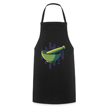 Mortar with pestle, gift laboratory chemistry laboratory - Cooking Apron - black - Front - AI Model Male 185 dark (185cm)