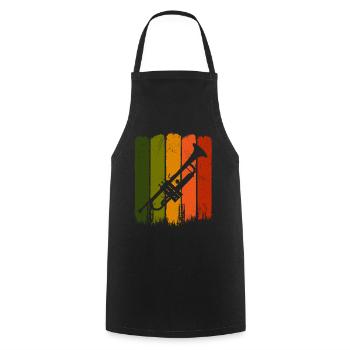 Trompete, geschenk musik blasmusik blaskapelle - Kochschürze - Schwarz - Vorne - AI Model Male 185 dark (185cm)