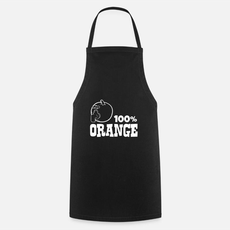 Orange - 100% orange - Cooking Apron - black