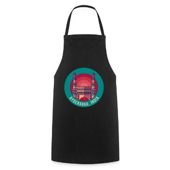 Hyderabad, India travel gift charminar - Cooking Apron - black - Front - AI Model Male 185 dark (185cm)