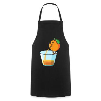 Peeing orange, fruit orange juice fruit - Cooking Apron - black - Front - AI Model Male 185 dark (185cm)
