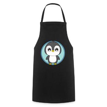 Pingouin animaux mignons pour les enfants - Tablier de cuisine - noir - Devant - AI Model Male 185 dark (185cm)