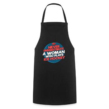 Ice hockey player ice hockey women - Cooking Apron - black - Front - AI Model Male 185 dark (185cm)