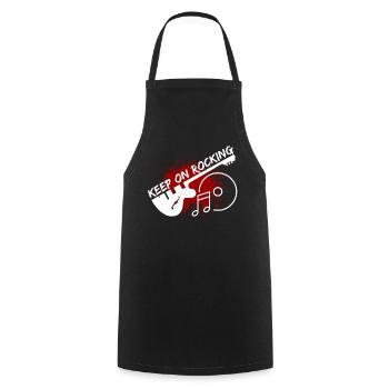 Rock guitar rock music guitarist - Cooking Apron - black - Front - AI Model Male 185 dark (185cm)