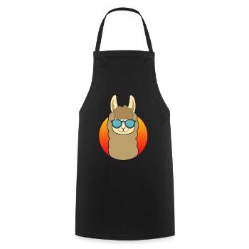 Lama Alpaca Cool Animals T-shirt Animal drôle - Tablier de cuisine - noir - Devant - AI Model Male 185 dark (185cm)