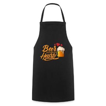 Beer never broke my heart, gift beer drink - Cooking Apron - black - Front - AI Model Male 185 dark (185cm)
