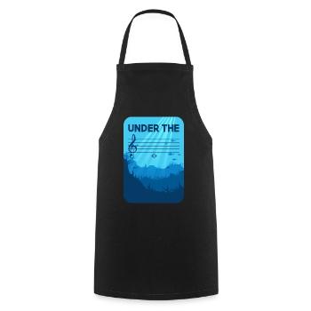 Under The C, musician joke notes classical music - Cooking Apron - black - Front - AI Model Male 185 dark (185cm)