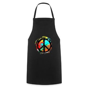 Peace - Colors - Cooking Apron - black - Front - AI Model Male 185 dark (185cm)