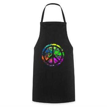 Peace - Farben - Kochschürze - Schwarz - Vorne - AI Model Male 185 dark (185cm)