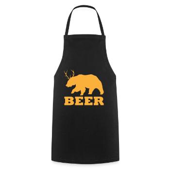 Cadeau de bière, cerf ours animal créature mythique cadeau - Tablier de cuisine - noir - Devant - AI Model Male 185 dark (185cm)
