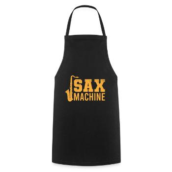 Sax Machine, saxophon saxofon - Kochschürze - Schwarz - Vorne - AI Model Male 185 dark (185cm)