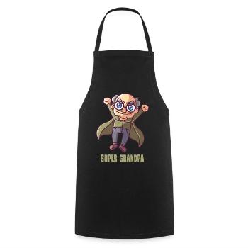 Super grand-père, héros de super-héros de grand-père - Tablier de cuisine - noir - Devant - AI Model Male 185 dark (185cm)