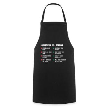 Girlfriend vs. Trading - Cooking Apron - black - Front - AI Model Male 185 dark (185cm)