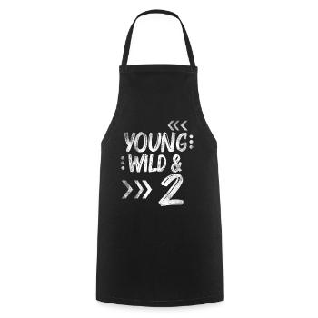 Anniversaire Deux ans 2 anniversaire cadeau enfants - Tablier de cuisine - noir - Devant - AI Model Male 185 dark (185cm)