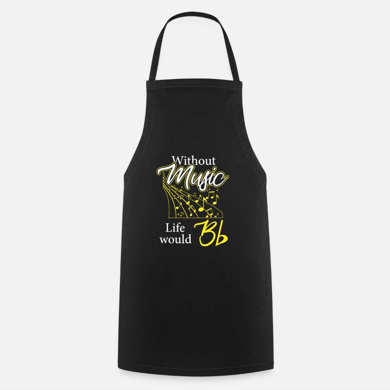 Without music, life would be flat - Cooking Apron - black