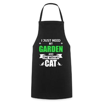 Garten Katze Gärtner Katzenliebhaber Geschenk - Kochschürze - Schwarz - Vorne - AI Model Male 185 dark (185cm)