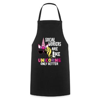 Social Work Social Worker Women Gift - Cooking Apron - black - Front - AI Model Male 185 dark (185cm)