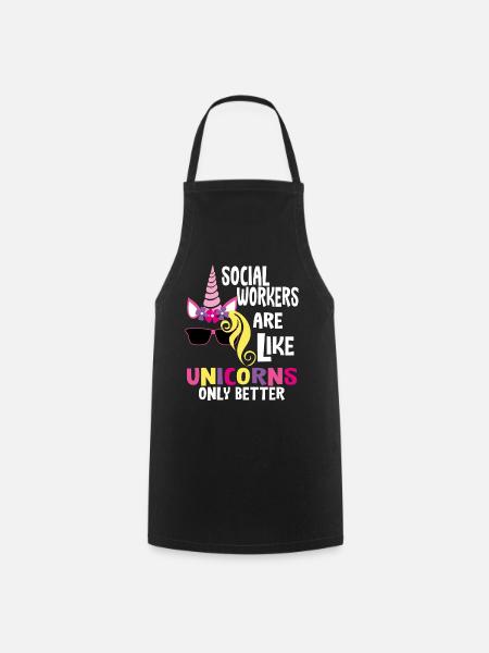 Travail social Travailleurs sociaux Dames Cadeau - Tablier de cuisine - noir