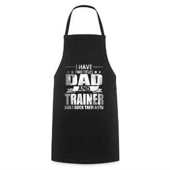 Vater Trainer Fußballtrainer lustiger Spruch Coach - Kochschürze - Schwarz - Vorne - AI Model Male 185 dark (185cm)