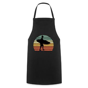 Surfen Surfboard Surfer Wellenreiter Retro - Kochschürze - Schwarz - Vorne - AI Model Male 185 dark (185cm)