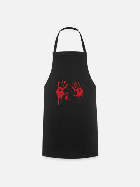 Bloody hands scary Halloween motif - Cooking Apron - black