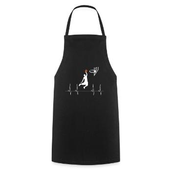 Cadeau de battement de coeur de joueur de basket-ball - Tablier de cuisine - noir - Devant - AI Model Male 185 dark (185cm)