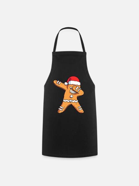 Dabbing Gingerbread Santa Christmas - Tablier de cuisine - noir