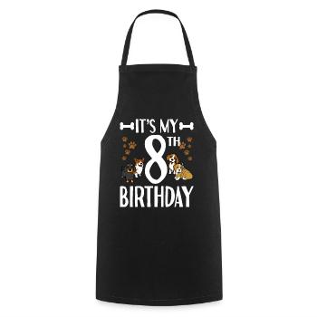 8th Birthday Dog Lover 8 Years Dog Puppy - Cooking Apron - black - Front - AI Model Male 185 dark (185cm)