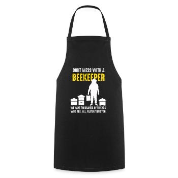 Ne plaisantez pas avec un apiculteur - apiculture - Tablier de cuisine - noir - Devant - AI Model Male 185 dark (185cm)
