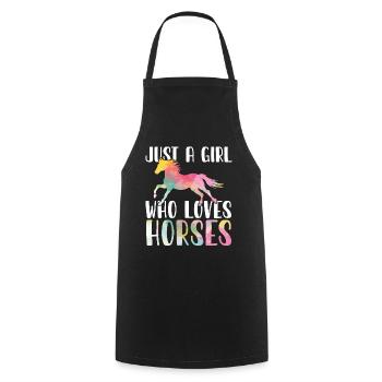 Just A Girl Who Loves Horses Horse Riding Spurch - Cooking Apron - black - Front - AI Model Male 185 dark (185cm)