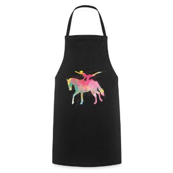 Horse vaulting girl birthday gift - Cooking Apron - black - Front - AI Model Male 185 dark (185cm)