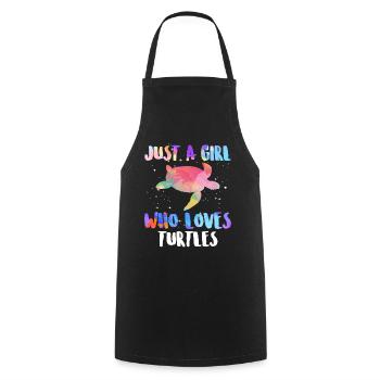 Turtle sea ocean girl the turtles - Cooking Apron - black - Front - AI Model Male 185 dark (185cm)