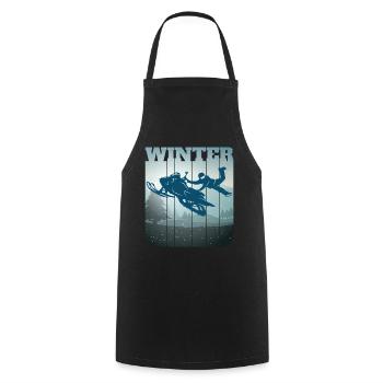 Snowmobile funny saying snowmobile - Cooking Apron - black - Front - AI Model Male 185 dark (185cm)