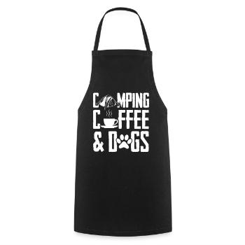 Camping avec chien camping chiens tentes cadeau - Tablier de cuisine - noir - Devant - AI Model Male 185 dark (185cm)