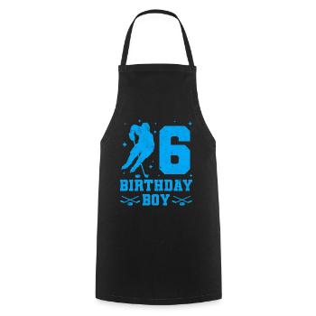6ème anniversaire jeunes hockey enfants 6 fête - Tablier de cuisine - noir - Devant - AI Model Male 185 dark (185cm)