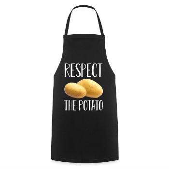 Kartoffel- Wurzelgemüse-Pun Vegane Pommes frites - Kochschürze - Schwarz - Vorne - AI Model Male 185 dark (185cm)