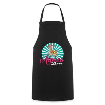 Alpaca Lover Lama Lover Alpaca Lover - Cooking Apron - black - Front - AI Model Male 185 dark (185cm)