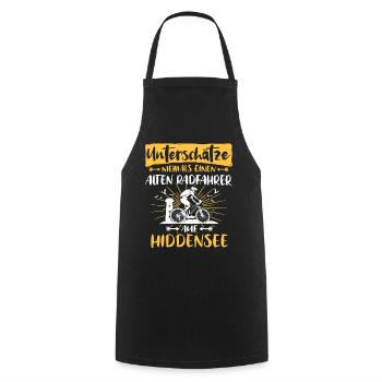 Hiddensee Radfahrer Ostsee - Kochschürze - Schwarz - Vorne - AI Model Male 185 dark (185cm)